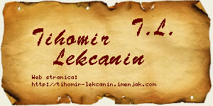 Tihomir Lekčanin vizit kartica